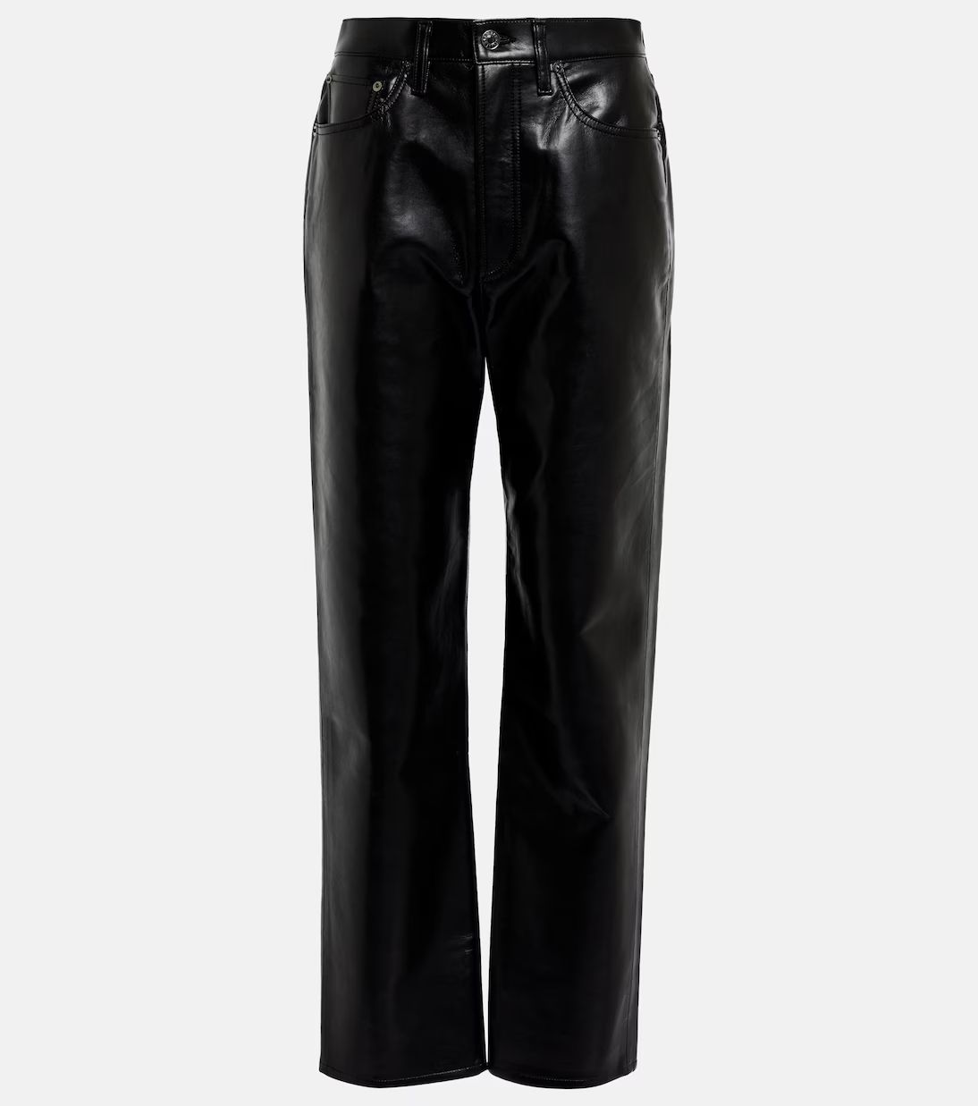 Agolde90s Pinch Waist leather-blend pants | Mytheresa (US/CA)