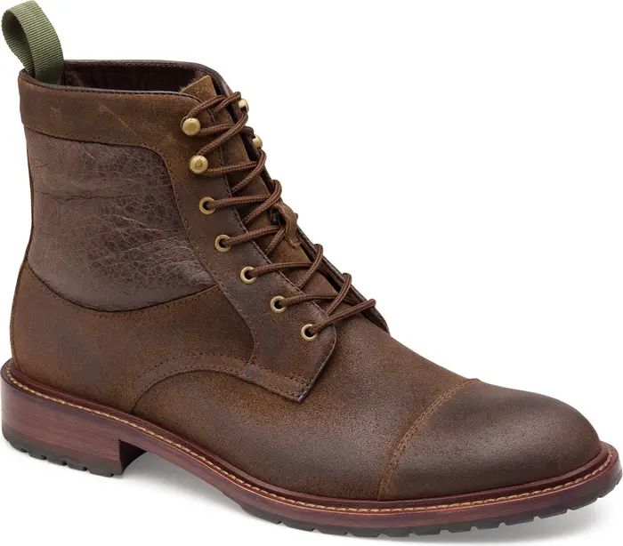 J & M COLLECTION Johnston & Murphy Knox Genuine Shearling Lined Cap Toe Boot | Nordstrom | Nordstrom