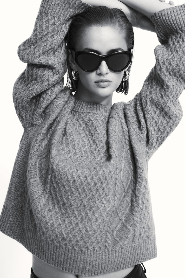 Cable-knit Sweater - Gray - Ladies | H&M US | H&M (US + CA)