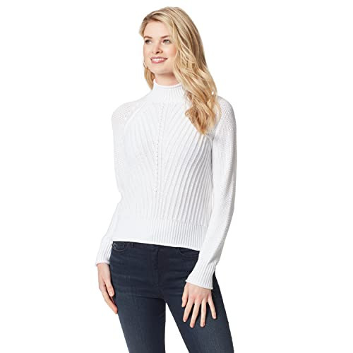 Jessica Simpson Women's Avianna Mock Neck Pullover Sweater, Gardenia, Medium | Amazon (US)