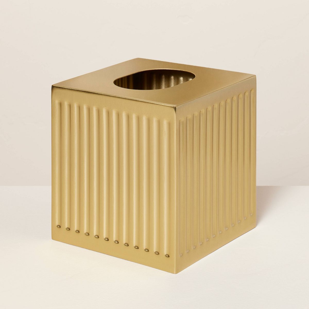 Fluted Metal Bath Tissue Box Cover Brass Finish - Hearth & Hand™ with Magnolia | Target