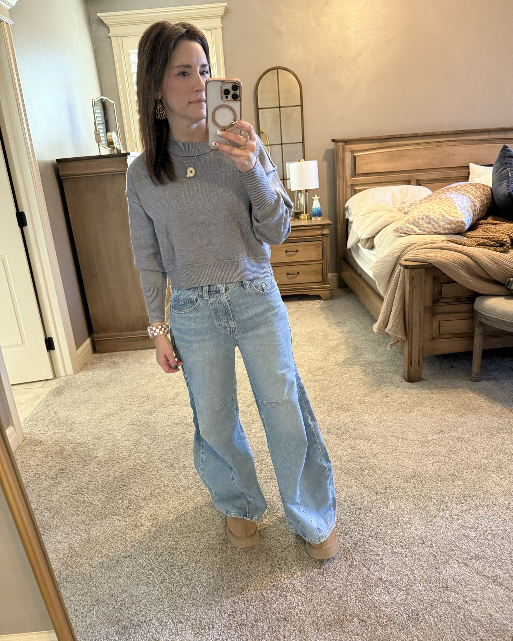 Love these jeans come in short, regular and long paired them with my platform uggs

Crazy Busy Mama 

#LTKShoeCrush #LTKOver40 #LTKStyleTip