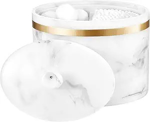 MoKo Cotton Swab Pads Holder, Cotton Buds Ball Dispenser with 2 Slot, Canister Apothecary Jar wit... | Amazon (US)