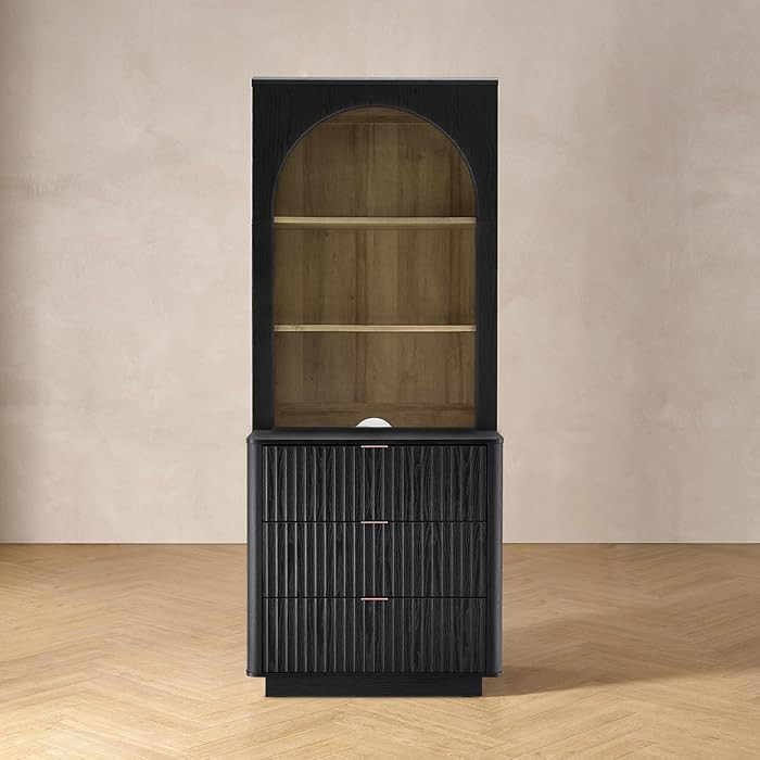 mopio Brooklyn 3 Drawer Bookcase for Bedroom, Chest of Bookcase, Wood Bookcase Organizer, Modern ... | Amazon (US)