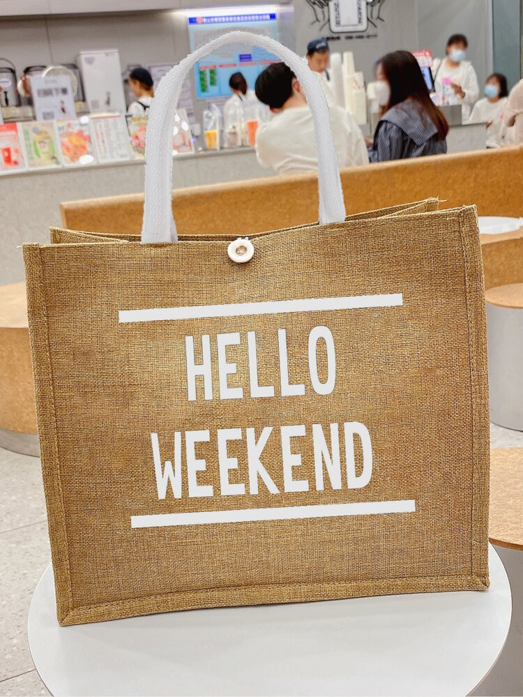 Letter Graphic Top Handle Tote Bag | SHEIN