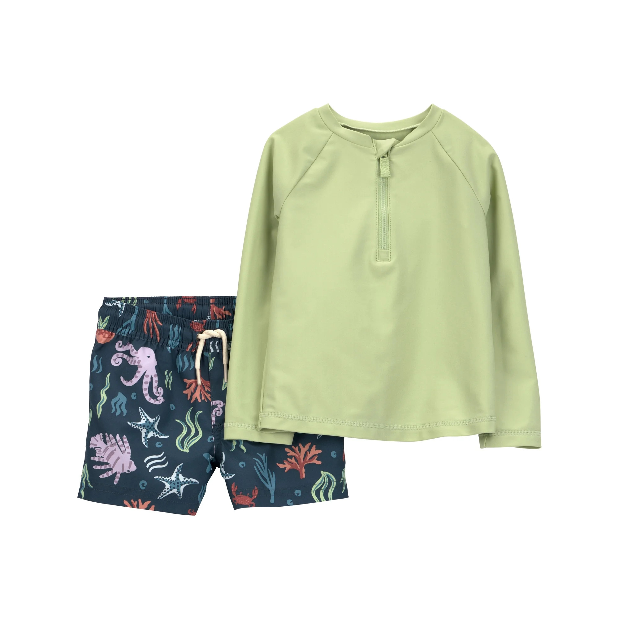 Carter's Child of Mine Toddler Boy Rash Guard Swimsuit Set, 2-Piece, Sizes 12M-5T | Walmart (US)