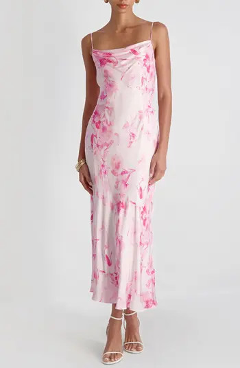 Oona Floral Print Satin Slipdress | Nordstrom