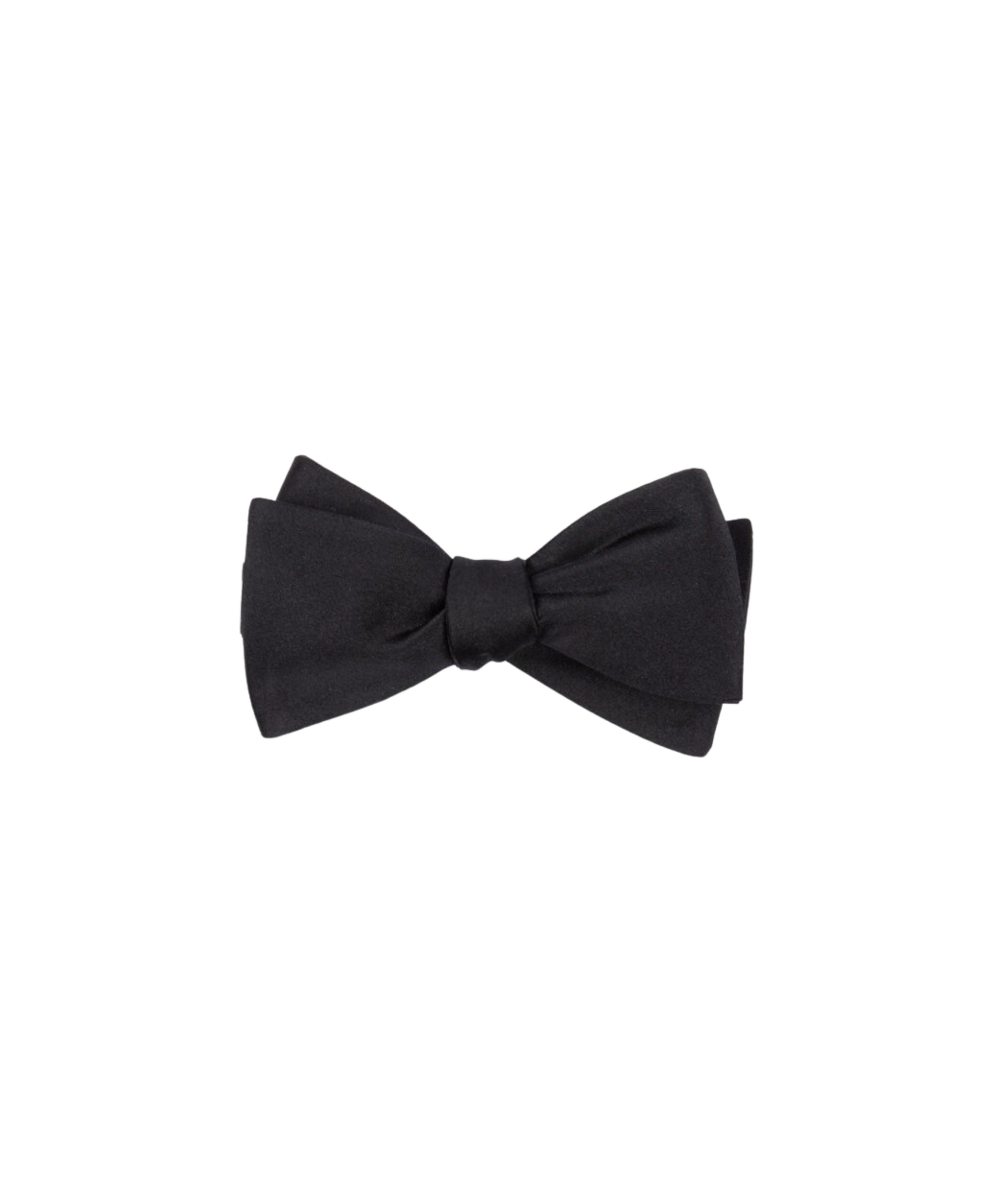 Black Silk Duchess Satin Bowtie (7cm) | He Spoke Style
