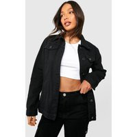 Womens Tall Oversized Jean Jacket - Black - 12 | boohoo (US & Canada)