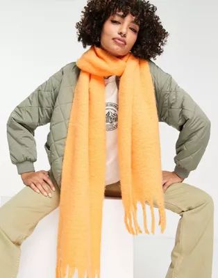 Topshop supersoft chunky scarf in orange | ASOS (Global)