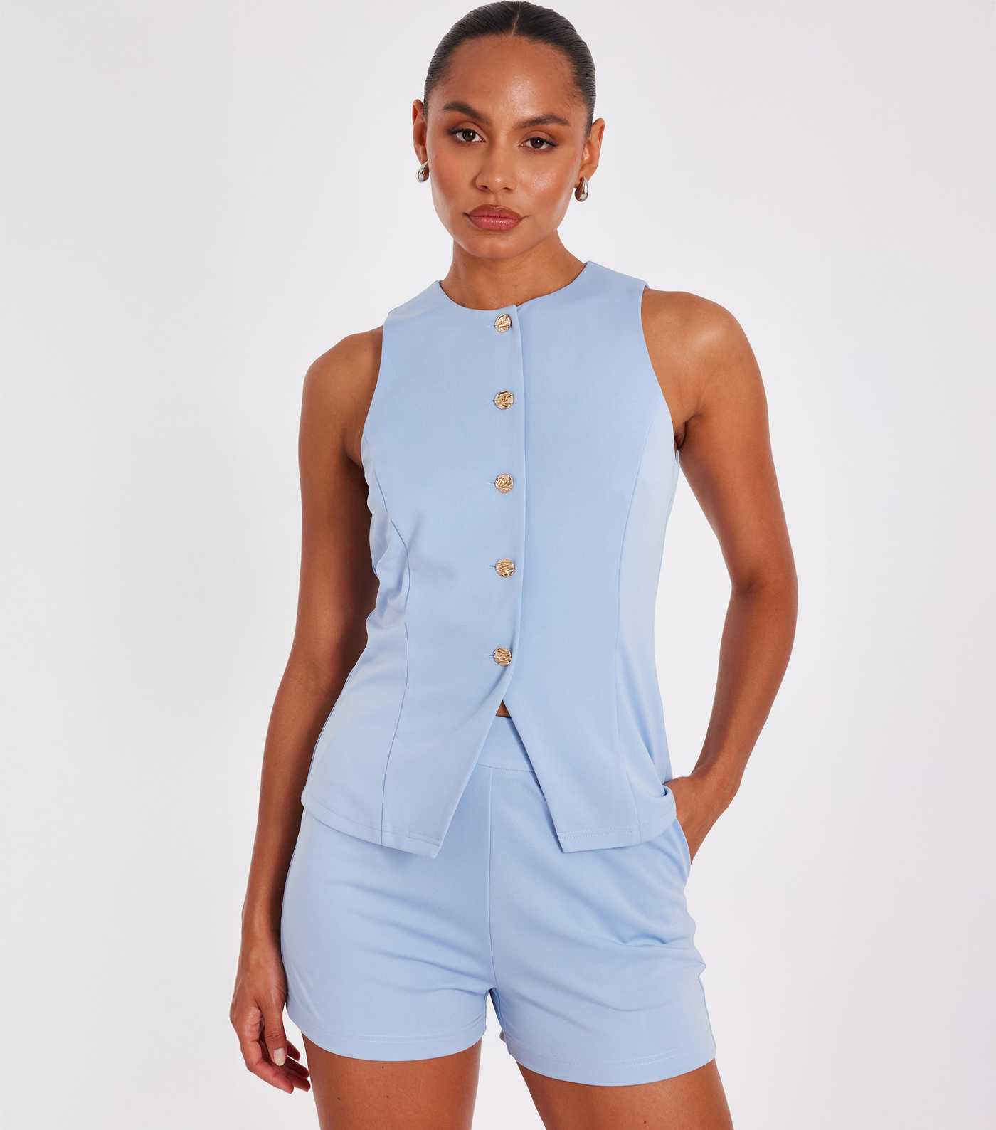 QUIZ Light Blue Woven Tailored Shorts | New Look | New Look (UK)