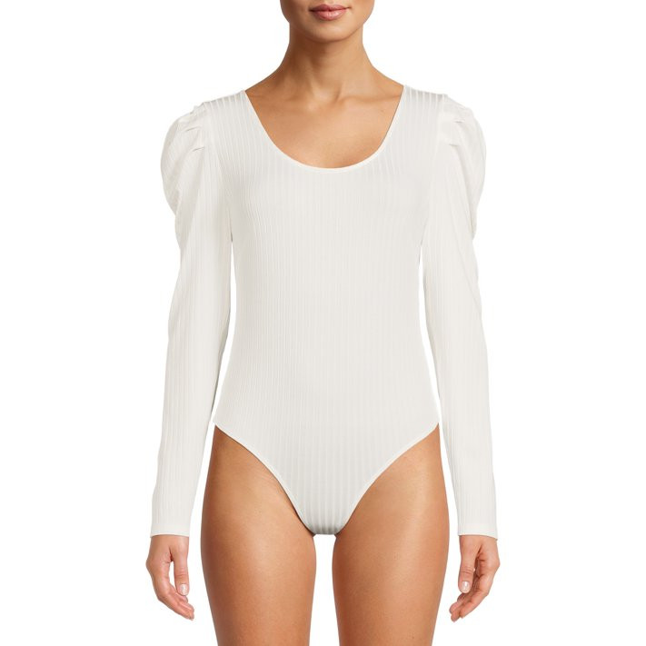 Time and Tru Women's Puff Sleeve Bodysuit | Walmart (US)