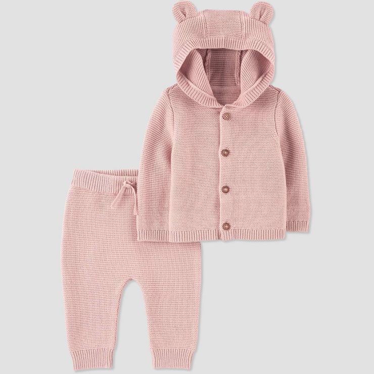 Carter's Just One You® Baby Girls' Bear Ears Top & Bottom Set - Pink | Target