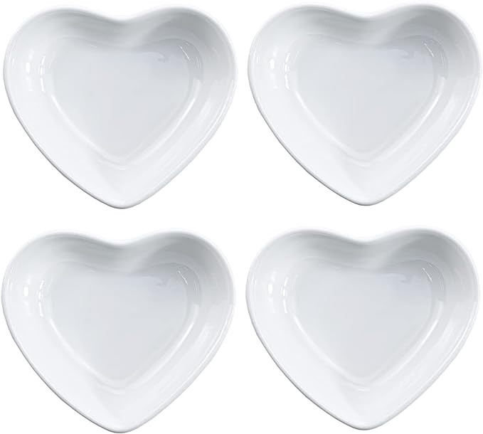Heart-shaped Multipurpose Ceramic Sauce Dish Seasoning Dishes Sushi Dipping Bowl Appetizer Plates... | Amazon (US)