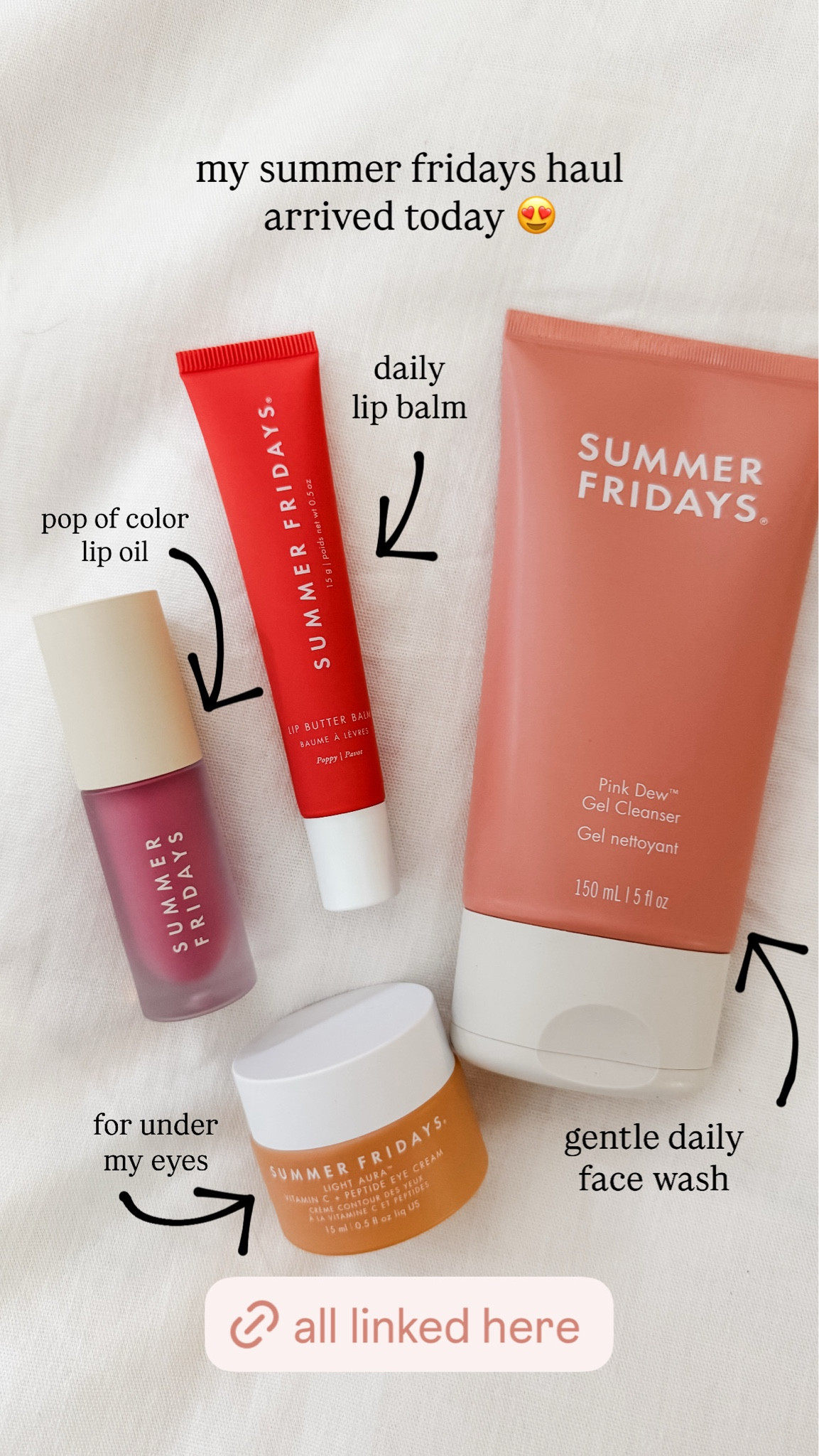I've been reaching for these Summer Fridays products every day lately. The gel cleanser is incredibly gentle, the peptide eye cream feels so nourishing, and the Butter Balm gives my lips the prettiest hint of color. I also love the lip oil when I want a little extra shine and longer-lasting color. They're simple products that make my everyday routine feel a little more luxurious.

#LTKgrwm #LTKBeauty #LTKmorningroutine