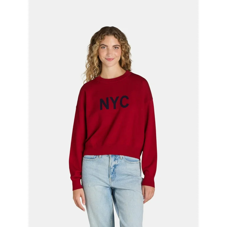 Liv & Lottie Juniors’ Graphic Sweater with Long Sleeves, Midweight, S-XL | Walmart (US)