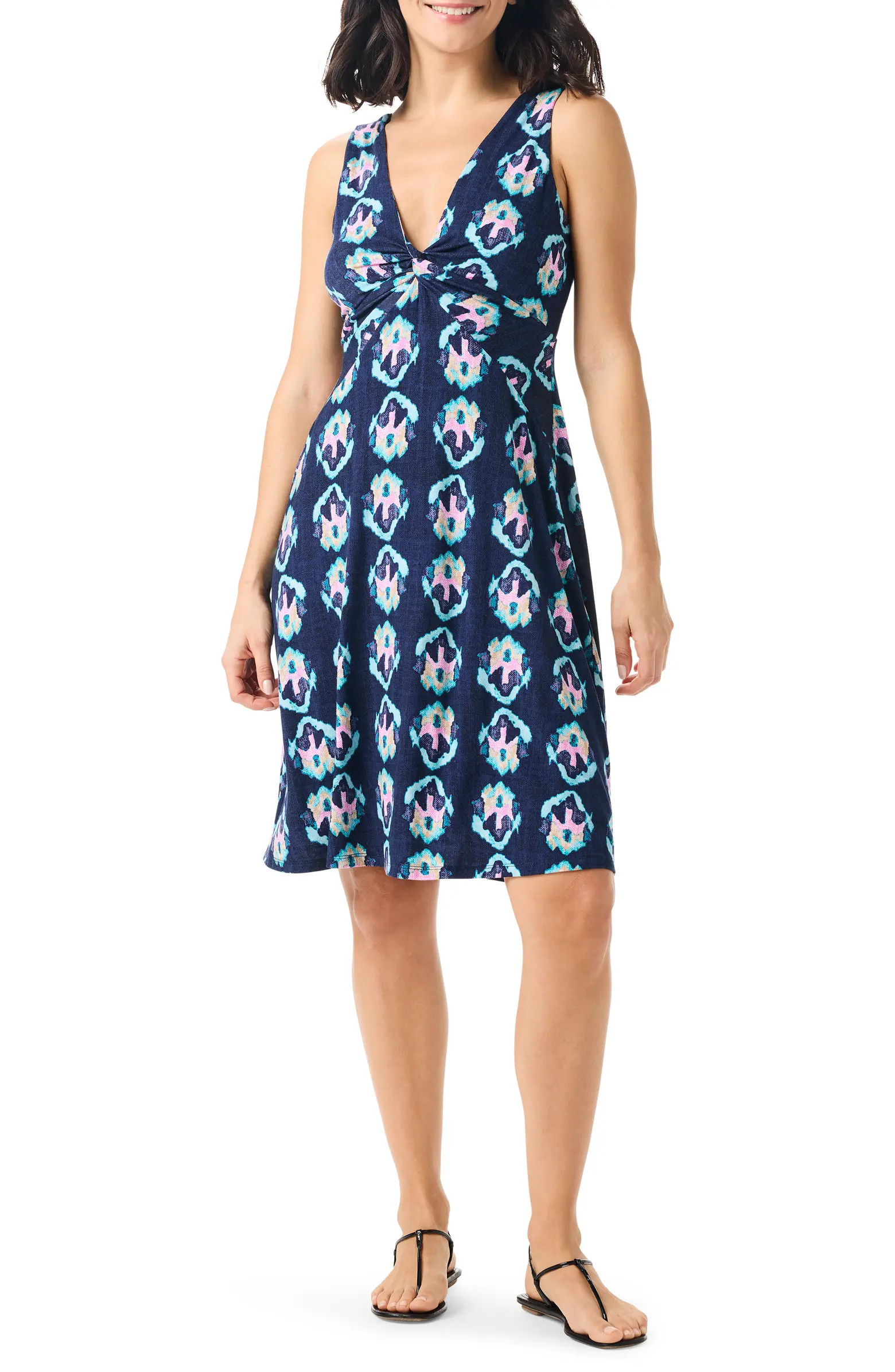 NIC+ZOE Ocean Batik Twist Front Dress | Nordstrom | Nordstrom
