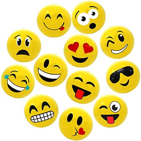 Amazon.com: 16" Emoji Party Pack Inflatable Beach Balls - Beach Pool Party Toys (12 Pack) : Toys ... | Amazon (US)