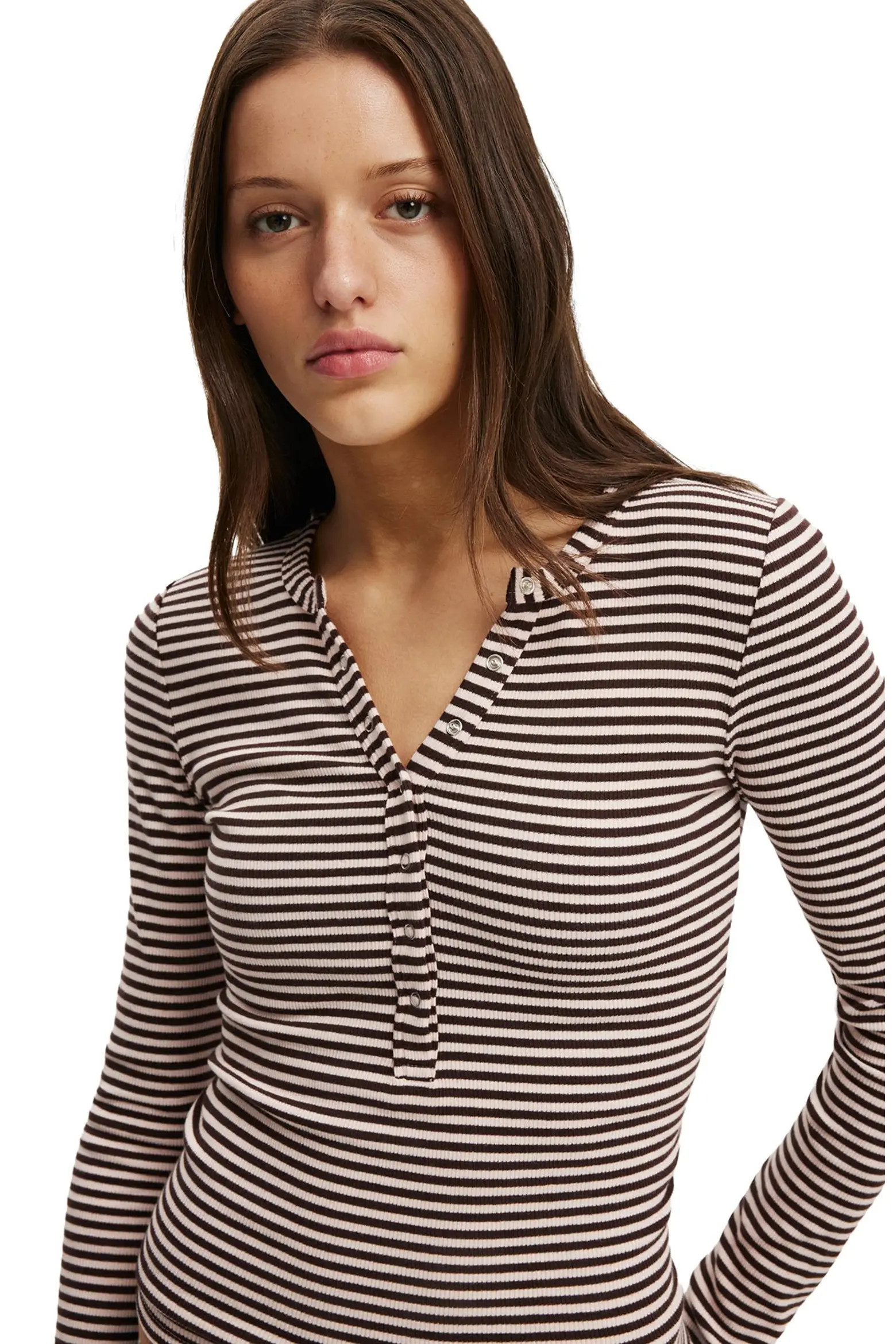 Cotton On Women's Blake Rib Henley Long Sleeve (Women) | Nordstrom | Nordstrom