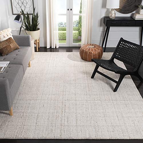 SAFAVIEH Abstract Collection Area Rug - 8' x 10', Ivory & Beige, Handmade Wool & Viscose, Ideal for  | Amazon (US)