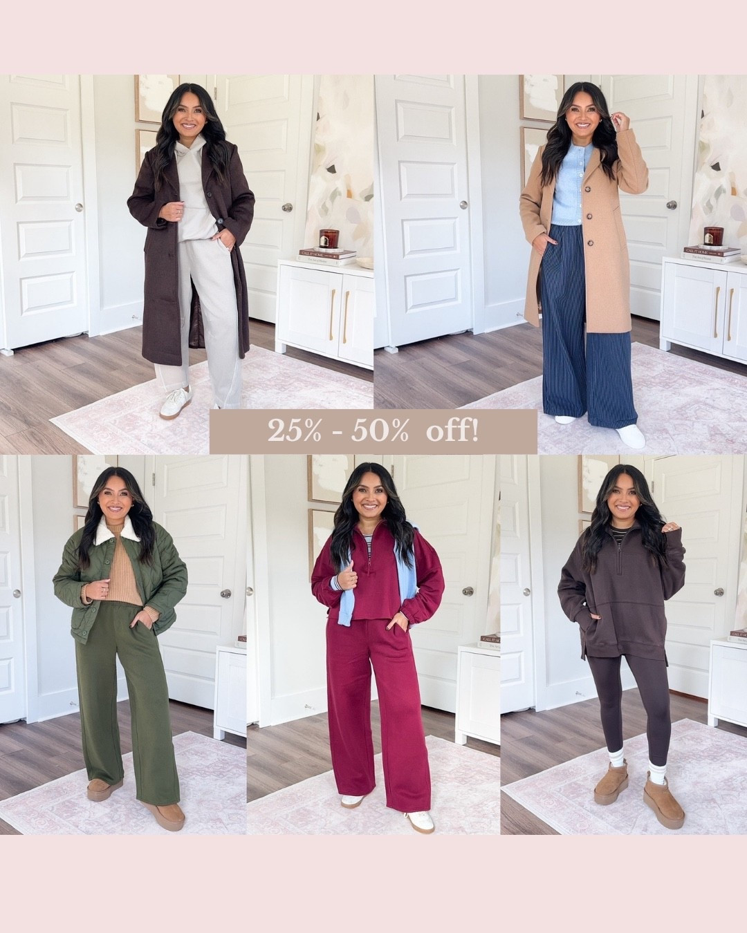 STACKABLE CODE: code LTKFALLSALE for 20% off on top of their current sale!
Cozy fall outfits - travel, errand
For reference: I’m 5’0, 32b bra size, and 2/26 in bottoms, pear shaped. 
*Everything I share is unaltered! TTS means true to size.

Ivory stone harbor color hoodie size xxs TTS - this runs big
Ivory stone harbor barrel sweatpants size small short TTS
Dark brown coffee color coat size xs petite TTS
Sneakers size 6 TTS

Camel coat size xs petite TTS
Monaco blue cardigan size xs TTS
Navy stripe trouser pants size small short TTS
White sneakers size 6 TTS

Military green quilted jacket size xxs TTS
Tan sweater size xs TTS
Military green fleece sweatpants size small short TTS
Ugg platform boots size 5 TTS

Burgundy goddess color sweatshirt size xs TTS
Burgundy goddess color fleece sweat pants size small short TTS
Blue stripe tee size xs TTS
Monaco blue cardigan size xs TTS
Sneakers size 6 TTS

Deep earth brown layering tee size xs TTS
Deep earth brown fleece quarter zip size xs TTS
Deep earth brown leggings size medium short - I like to size up a size for a comfy waistband
Ugg platform boots size 5 TTS

Aerie haul fall 2025
Aerie fall outfits
Aerie loungewear haul
Aerie cozy staples
Aerie try on haul
Aerie petite-friendly finds
Aerie fall capsule wardrobe
petite friendly outfits
petite loungewear sets
petite capsule wardrobe
best petite fall outfits
petite friendly athleisure
petite travel outfits
petite comfy outfits
cozy fall outfits
travel day outfits
errands outfit ideas
weekend cozy outfits
fall layering pieces
casual fall capsule
Petite 5’0 Fashion
Rachel Miranda Blog
Honeysweetpetite
Honey Sweet Petite


#LTKFallSale 

Comment SHOP below to receive a DM with the link to this post on my LTK ⬇ https://liketk.it/5pkMW #ltkpetite #ltksalealert

#LTKStyleTip #LTKPetite #LTKSaleAlert