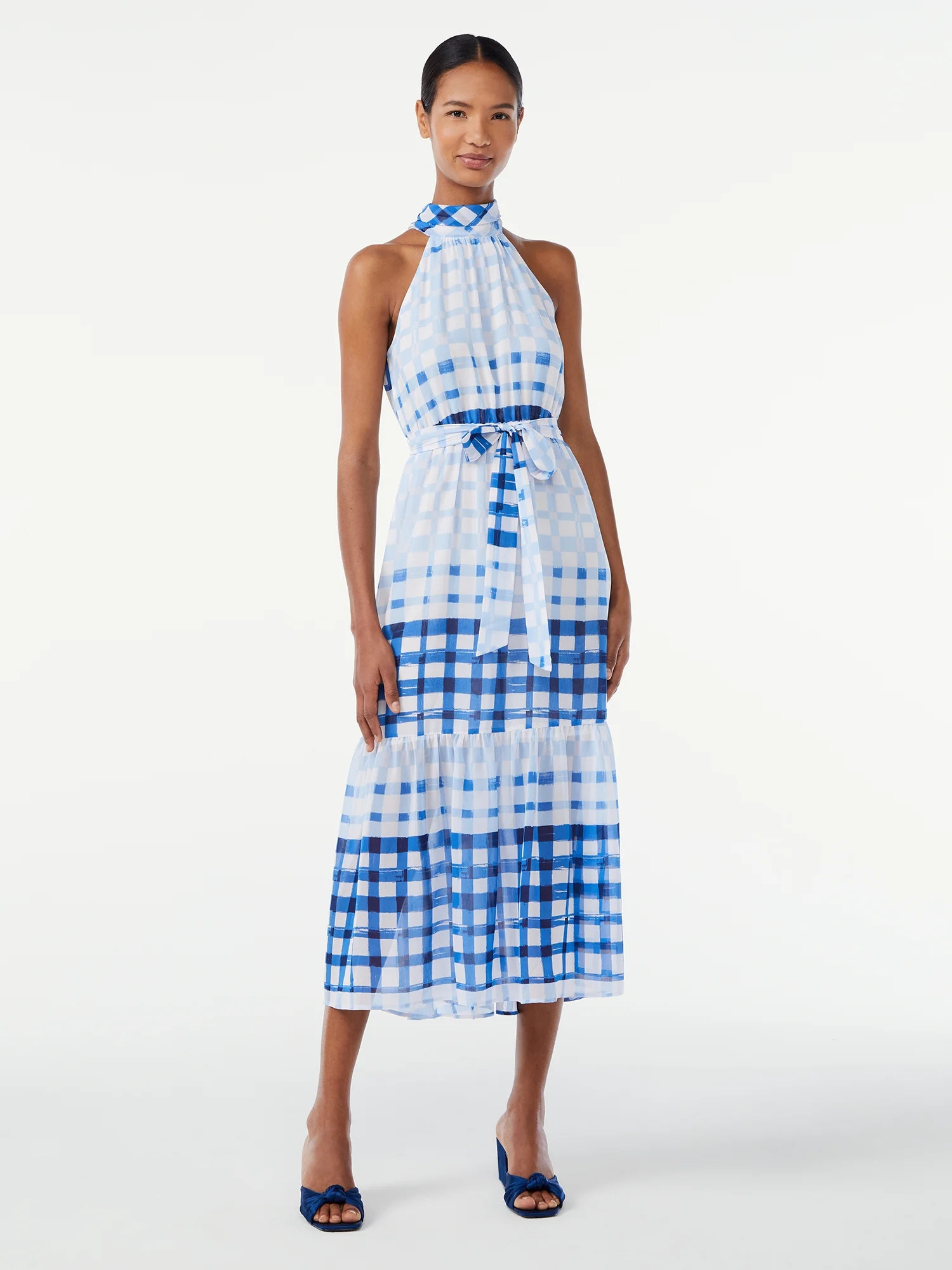 Scoop Women's Halter Top Midi Dress - Walmart.com | Walmart (US)