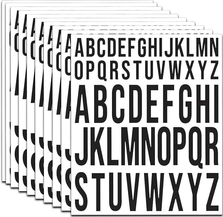 10 Sheet Self Adhesive Letter stickers, 2 Inch+1 Inch Vinyl stick on Letters Capital Alphabet sti... | Amazon (US)