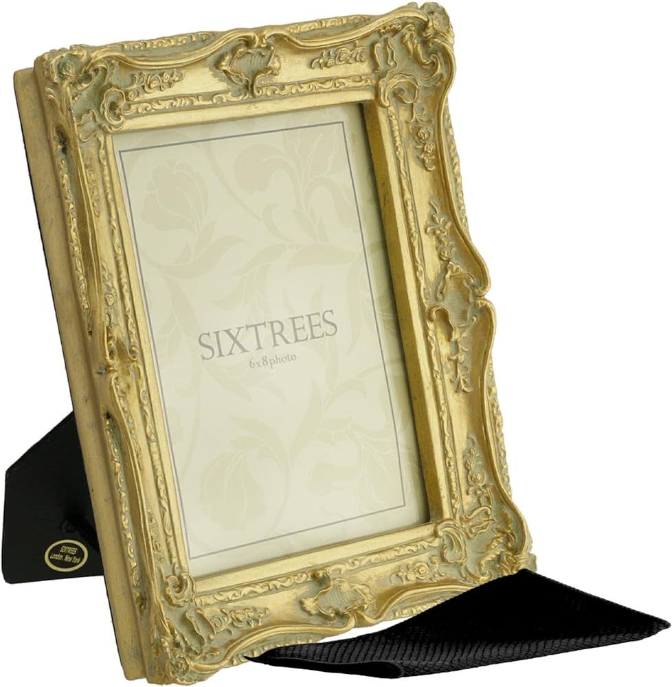 Sixtrees Chelsea 5-250-68 Ornate Vintage Swept Shabby Chic Gold 8x6 inch Photo frame - with Micro... | Amazon (UK)
