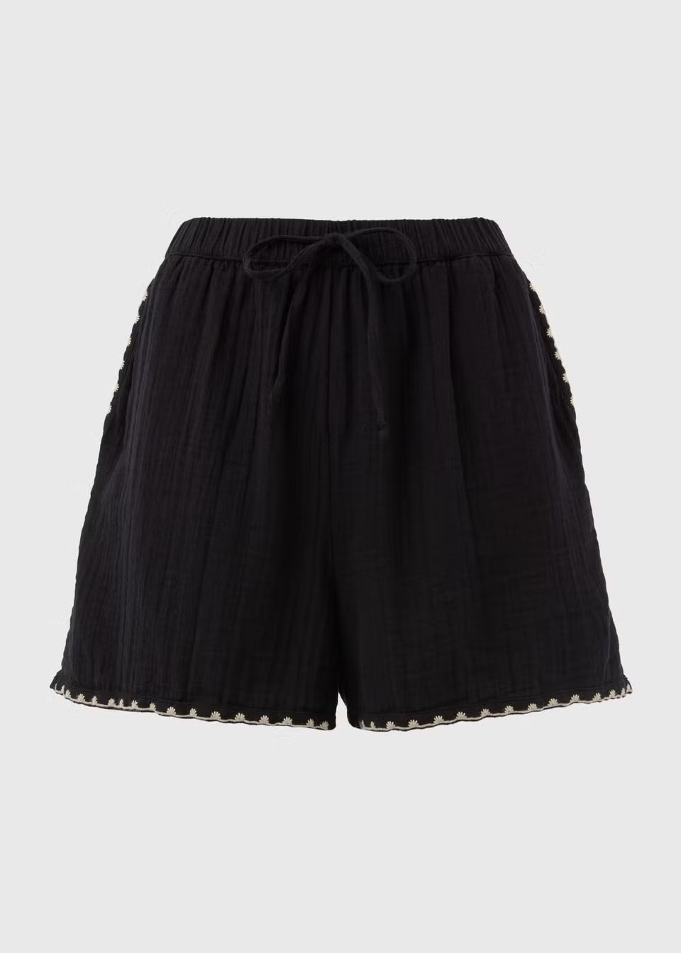 Black Co Ord Linen Shorts | Matalan (UK)