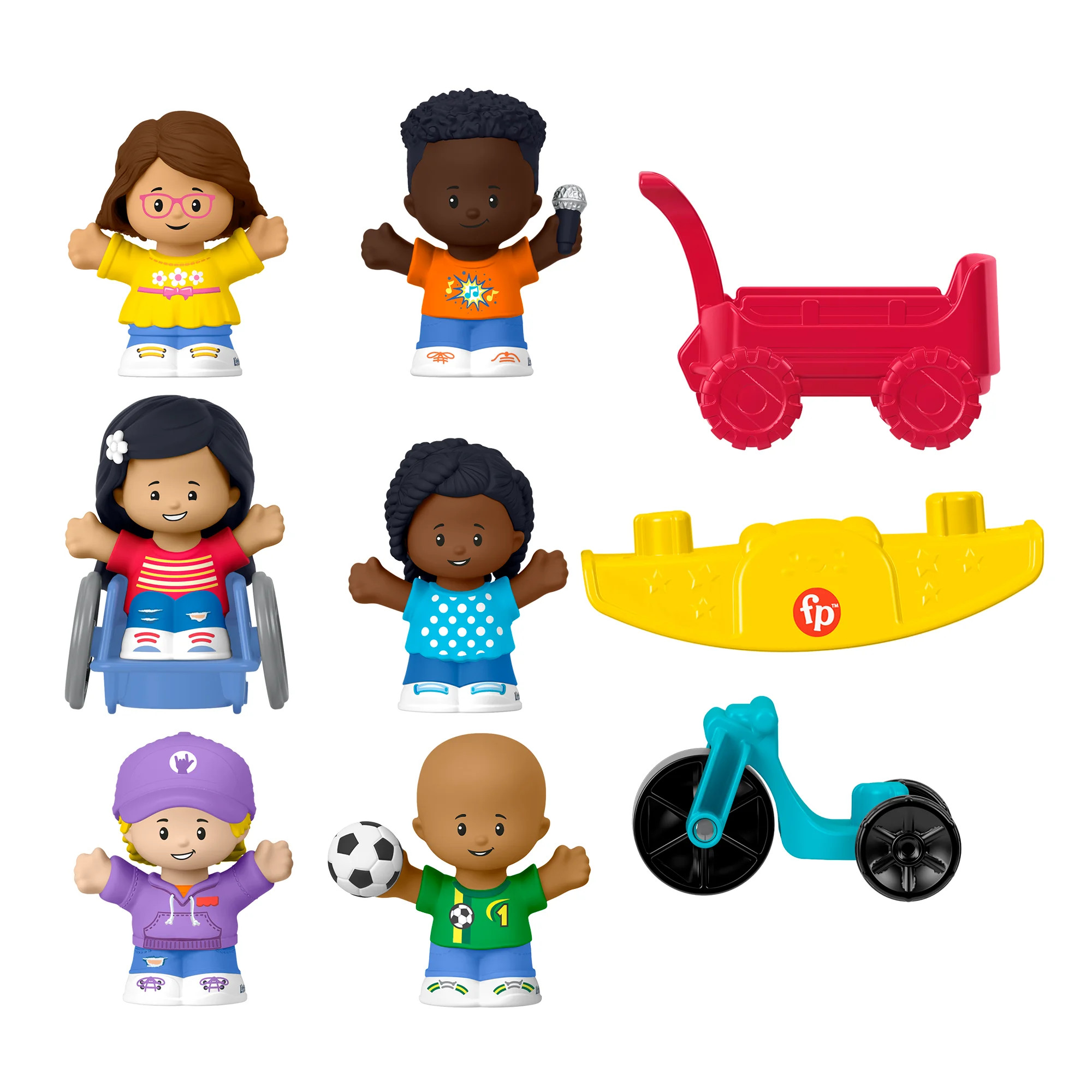 Fisher-Price Little People Play for All Figure and Accessory Pack for Toddlers, 9 Pieces | Walmart (US)