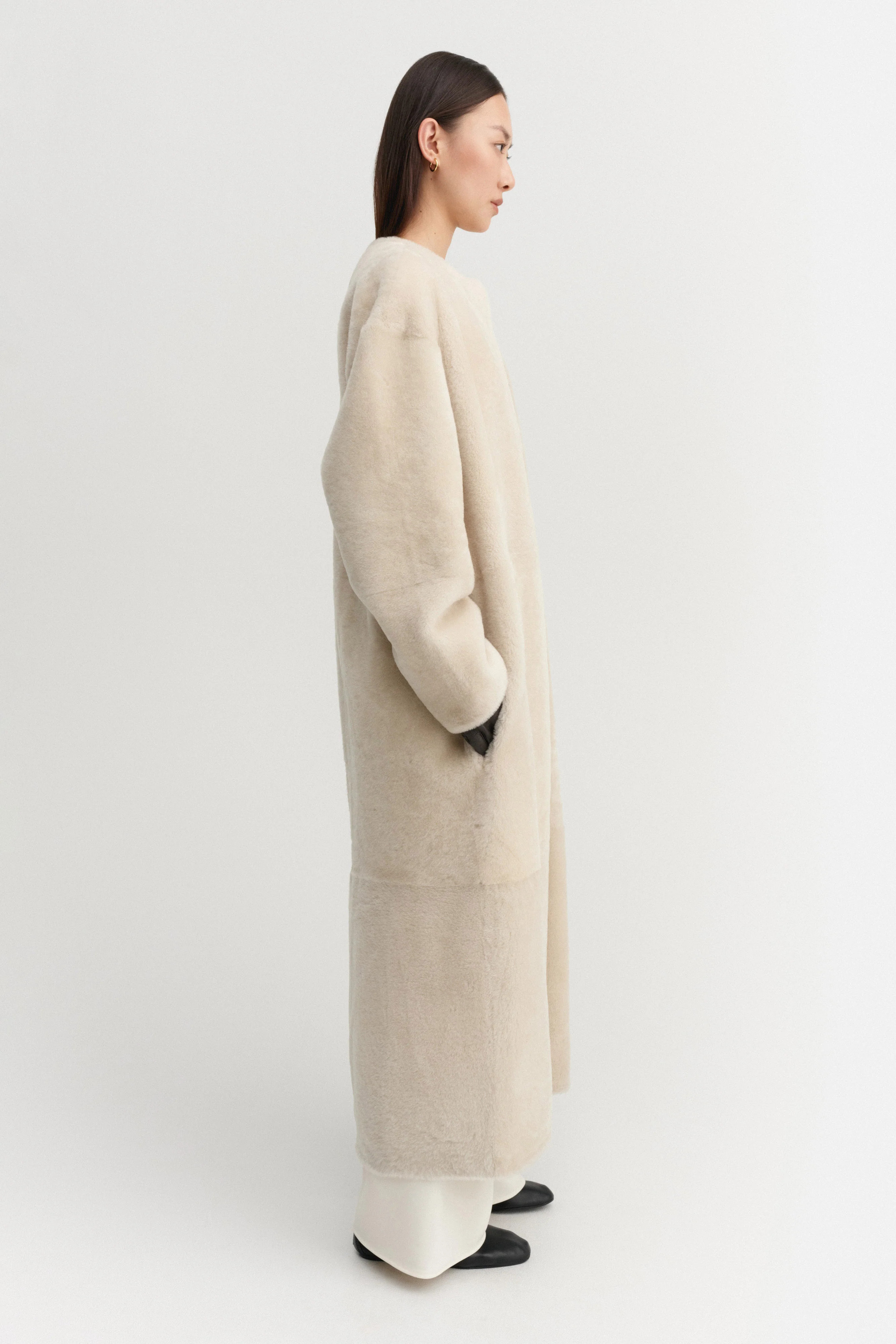 Shea Shearling Coat, vanilla | Almada Label