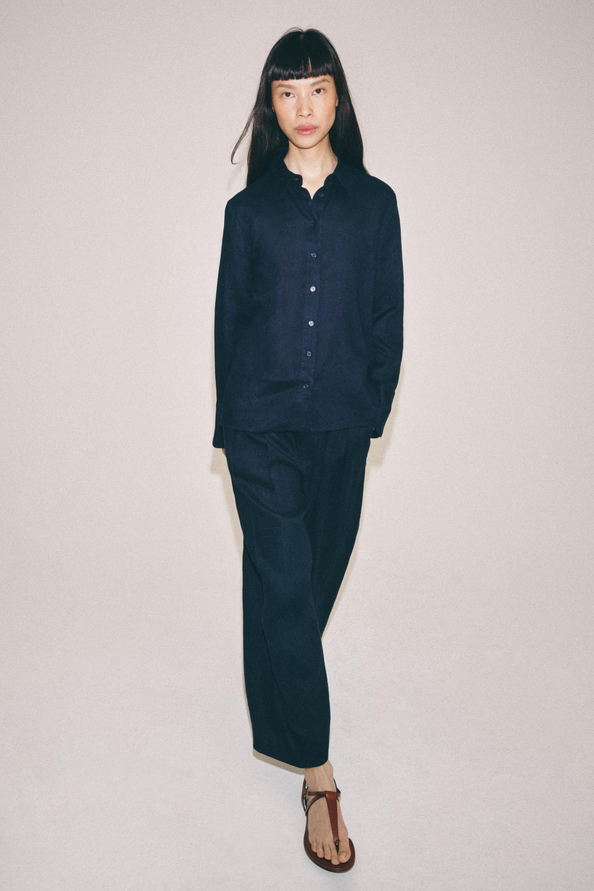 ZW COLLECTION 100% LINEN PLEATED TROUSERS | Zara UK