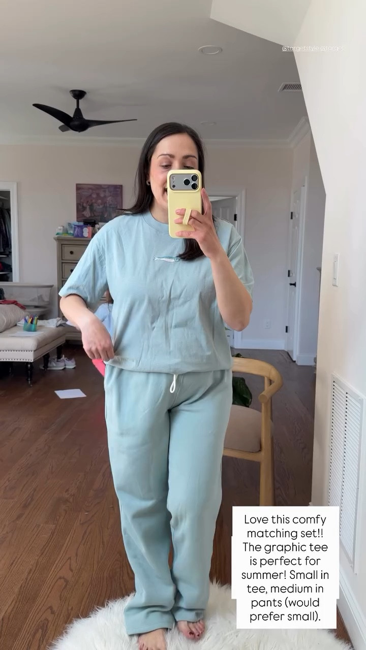 Love this comfy matching set!! The graphic tee is perfect for summer! Small in tee, medium in pants (would prefer small). @targetstyle @target