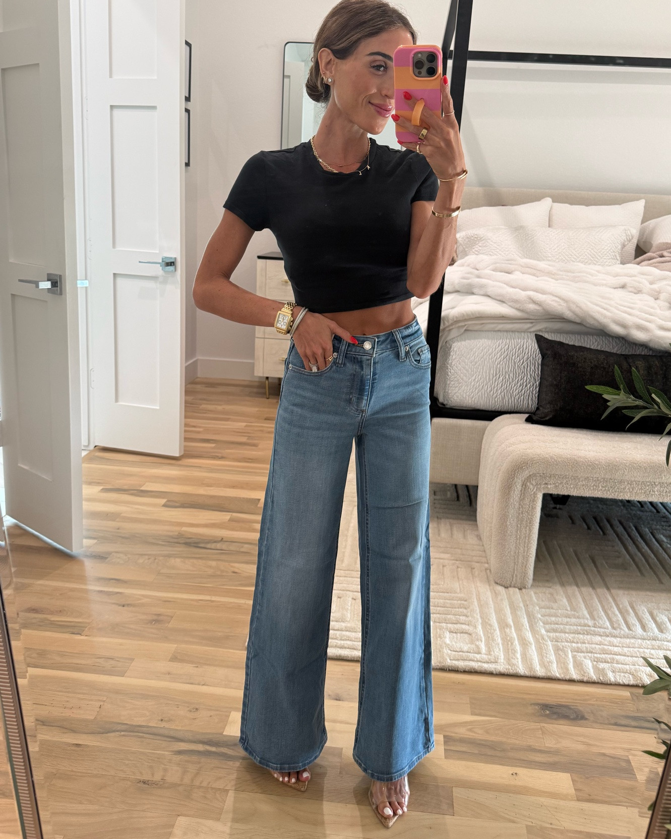 Wide leg jeans that are a score at under $20 and actually fit petites wearing 00 short

#LTKPetite #LTKSaleAlert