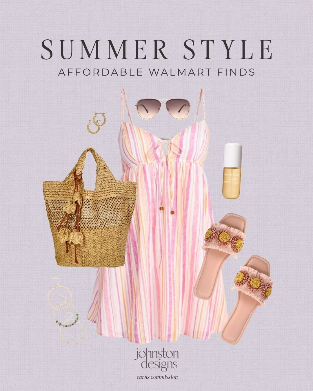 Walmart summer style in the prettiest pink stripes 🌸 Affordable warm-weather finds with a breezy dress, raffia tote, floral slides, sunnies and dainty accessories.

Walmart style, affordable walmart finds, summer outfit inspo, striped dress, pink dress, raffia tote, floral sandals, vacation outfit, beach look, casual summer style, pastel outfit, warm weather fashion
 

 #LTKootd #LTKSeasonal