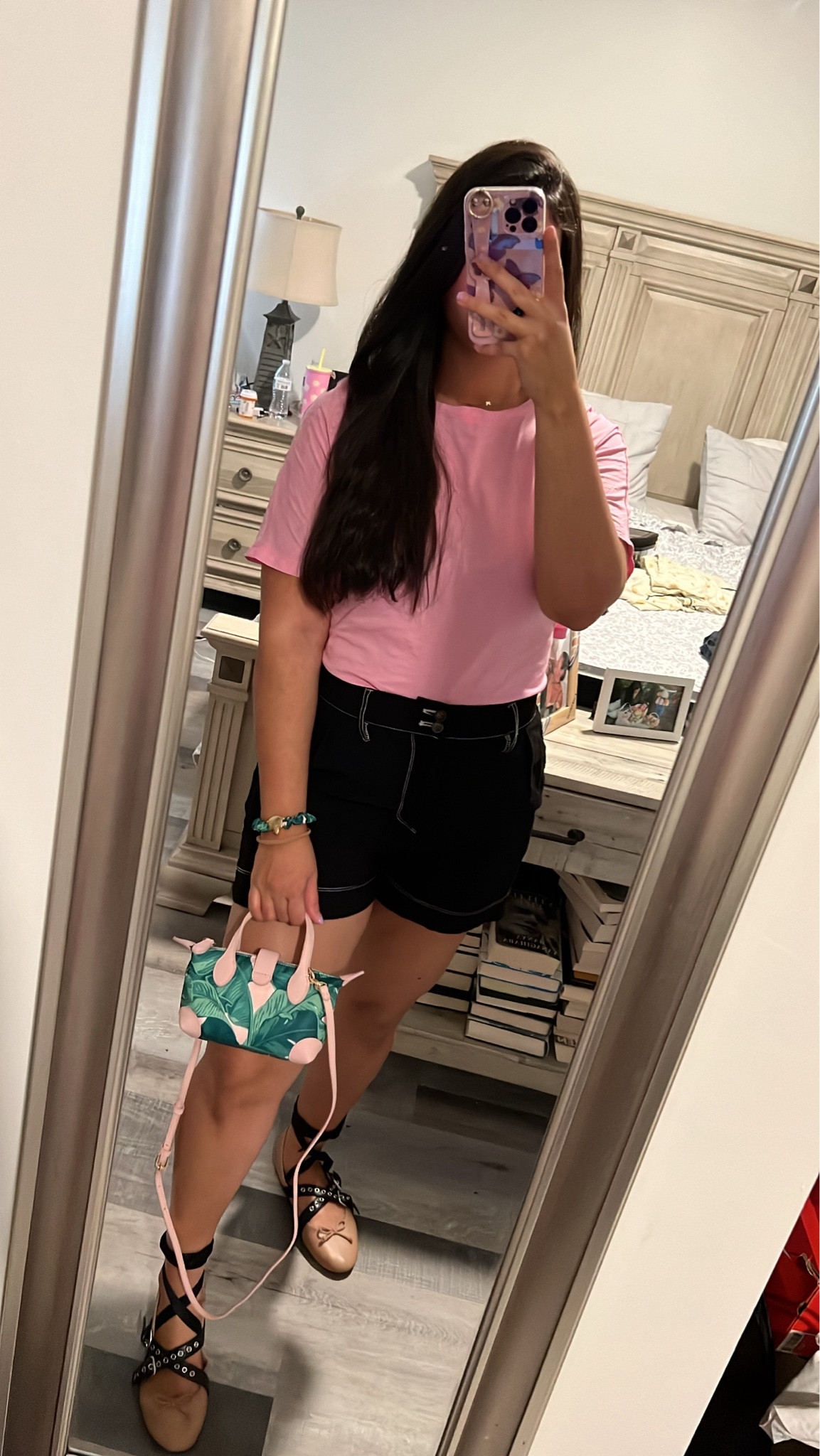 fav outfit. 

Pink top // black shorts // lace up flats // scl pouchette #LTKStyleTip 

#LTKFindsUnder100 #LTKMidsize