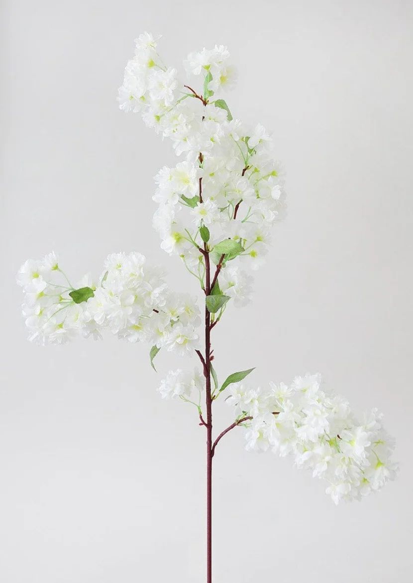 Artificial Spring Cherry Blossoms in Cream - 40" | Afloral (US)