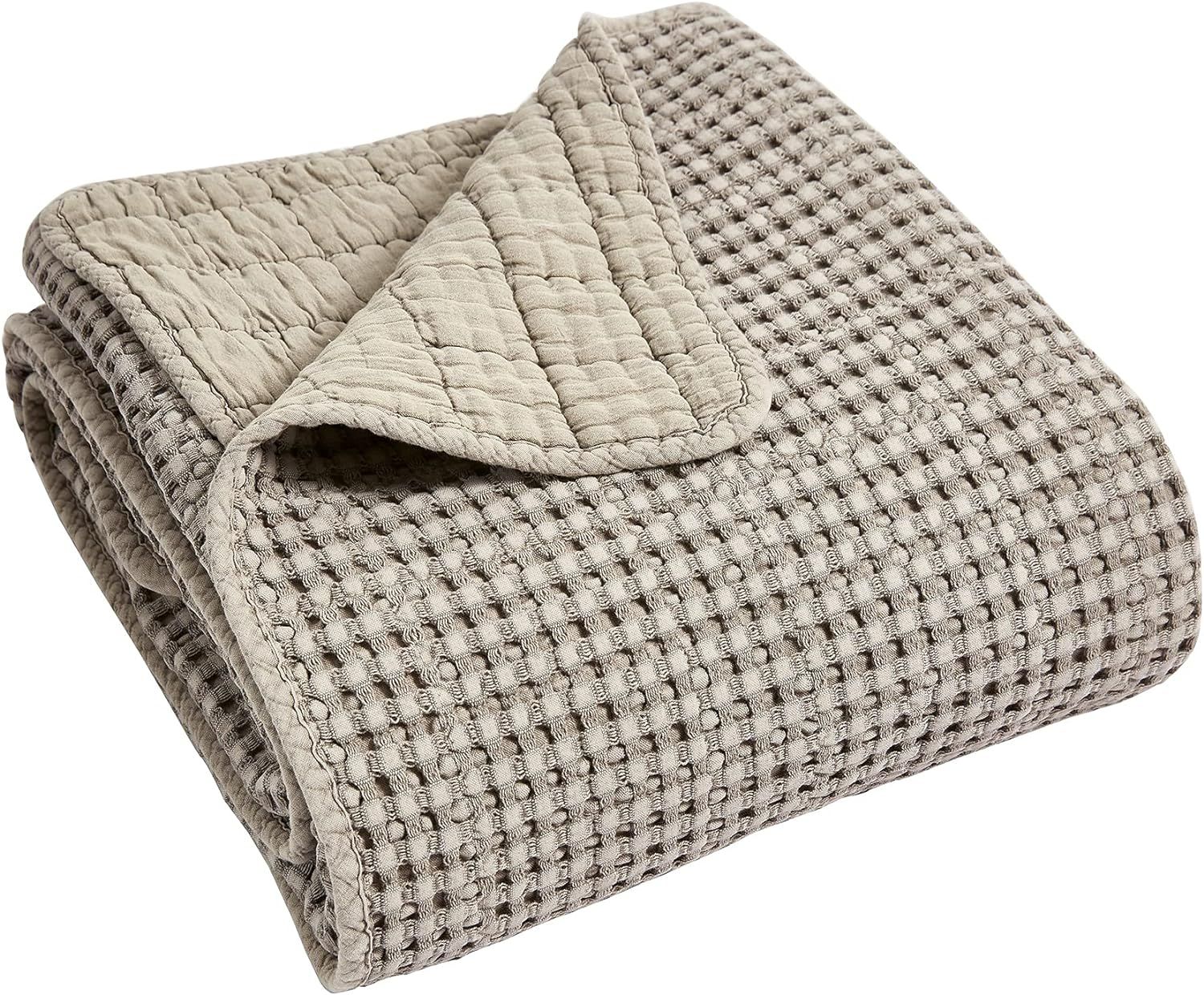 Levtex Home - Mills Waffle - Throw - Taupe Cotton Waffle - Throw Size 50 x 60in. | Amazon (US)