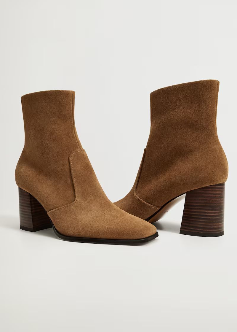 Suede leather ankle boots | MANGO (US)