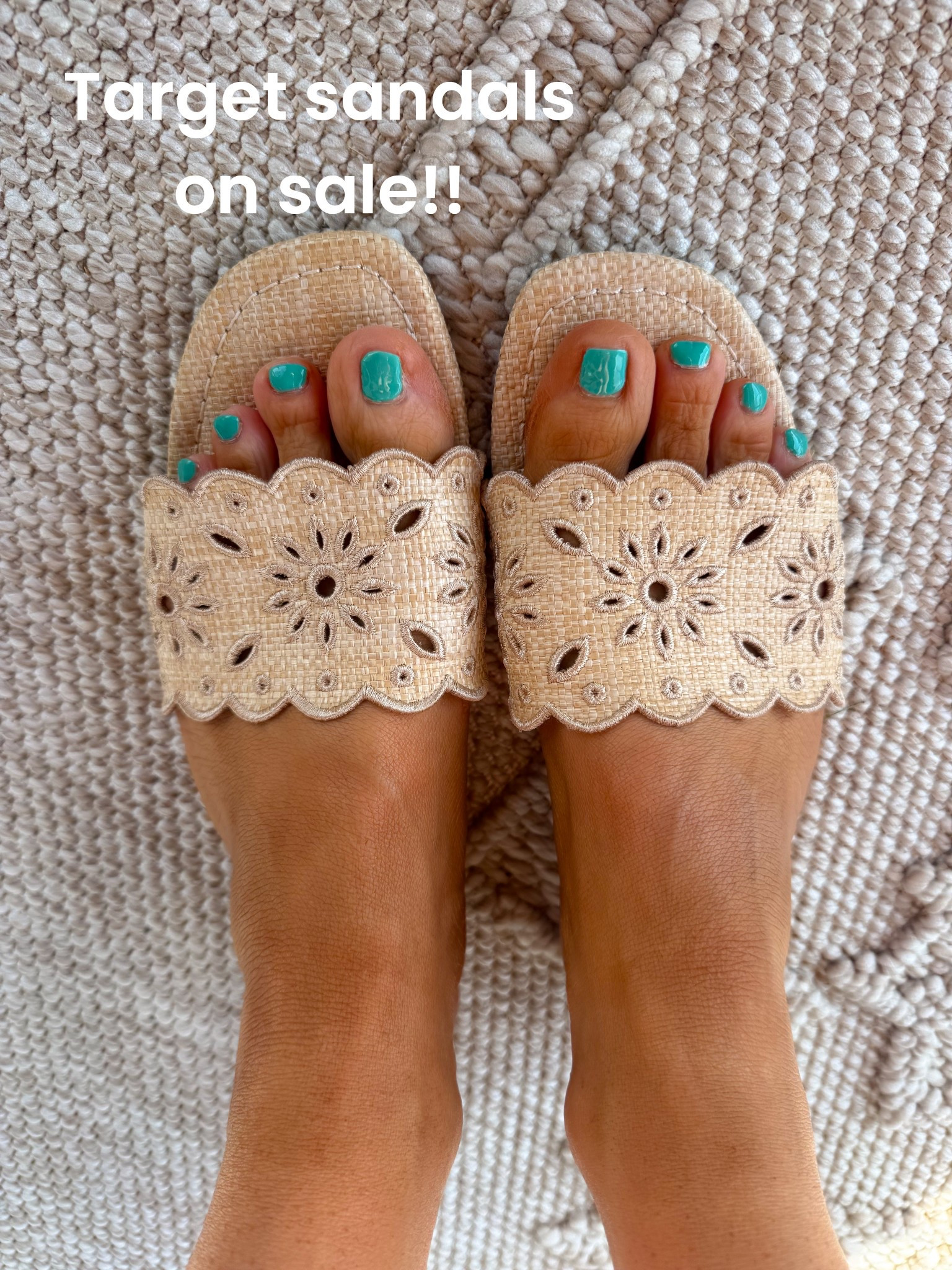 These might be the prettiest sandals I’ve picked up this season 🤍✨ The scalloped eyelet detail gives such a high-end, boutique look… but they’re actually on Target and currently on sale for just $26 (regularly $35!) 🙌🏼

They’re the perfect neutral to pair with everything from spring dresses to denim, and they instantly elevate any outfit without even trying. Lightweight, comfy, and they run true to size 👏🏼

If you’ve been looking for that effortless “expensive looking” sandal for less… this is it 🤍

#targetstyle #targetfinds #targetfashion #springstyle #affordablefashion #budgetstyle #styleonabudget #everydaystyle #momstyle #springoutfits #neutralstyle #sandalstyle #summerstyle #ootdstyle #lookforless #casualstyle #elevatedbasics #fashionfinds #styleinspo #dailyoutfit

#LTKSaleAlert #LTKootd