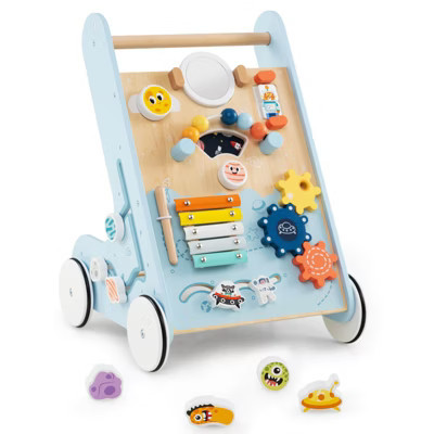 Infans Wooden Baby Walker Push and Pull Learning Activity Center with Wheels Push Toy | Target