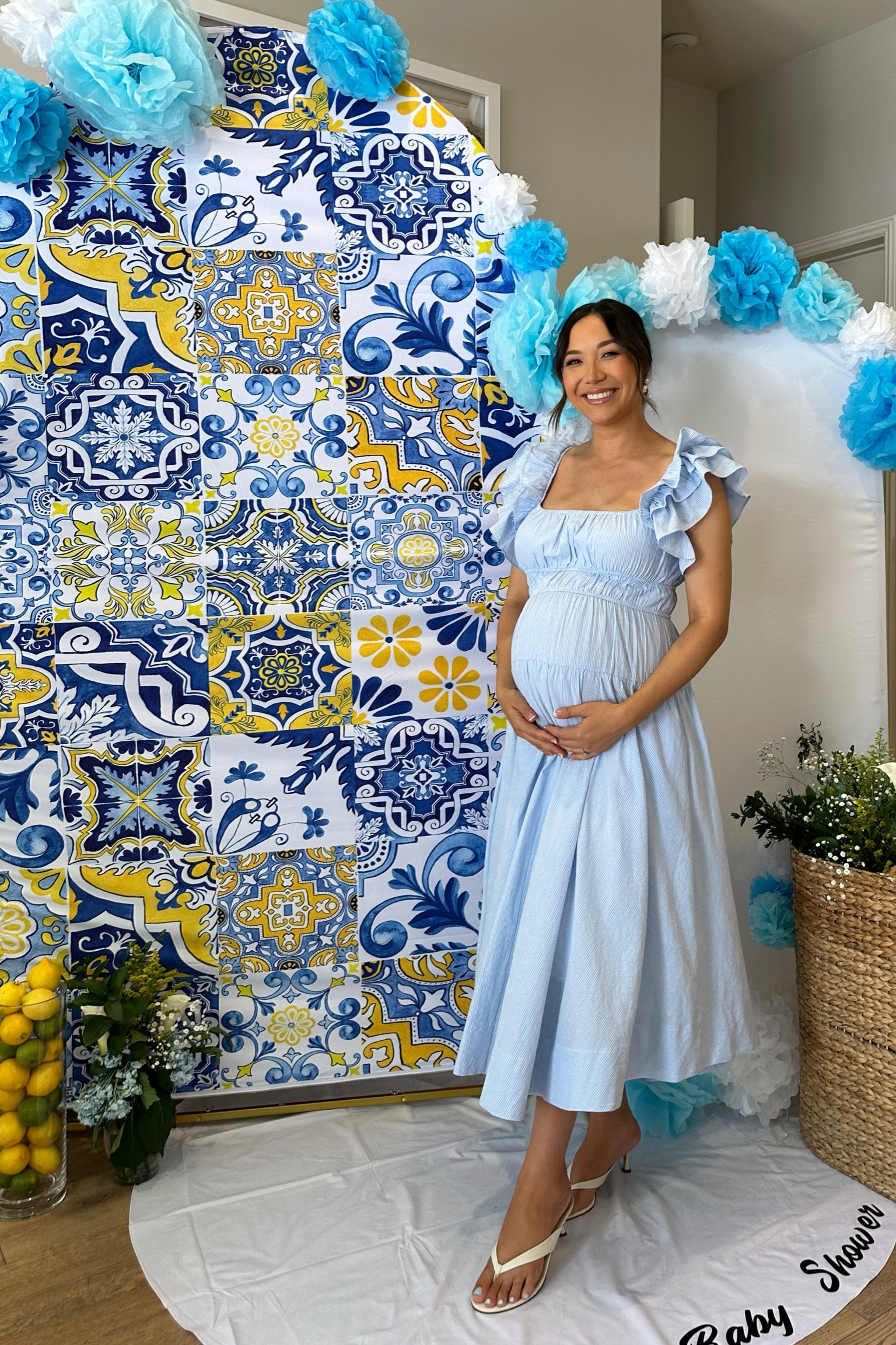 Baby shower dress for a boy! Summer dress

Loved this dress for my baby shower! So so stretchy and comfy + has pockets — wearing small 

Linked similar heeled sandals and the flats I also changed into! 

#LTKFindsUnder100 #LTKBump