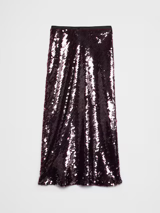 Sequin Midi Skirt | Banana Republic Factory