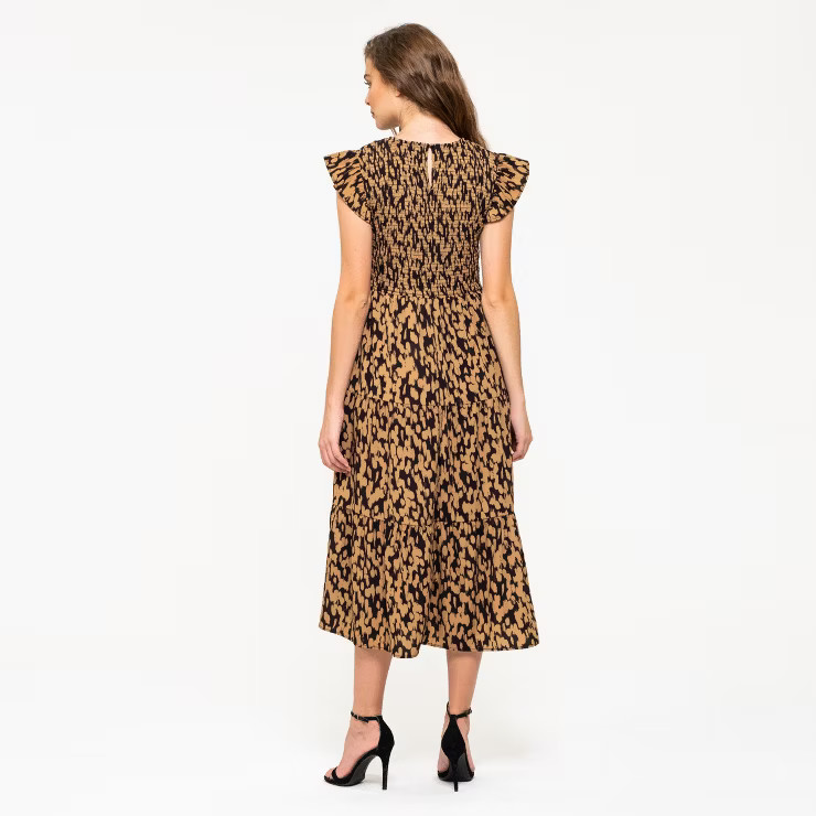 August Sky Women's Brush Stroke Midi Dress | Target