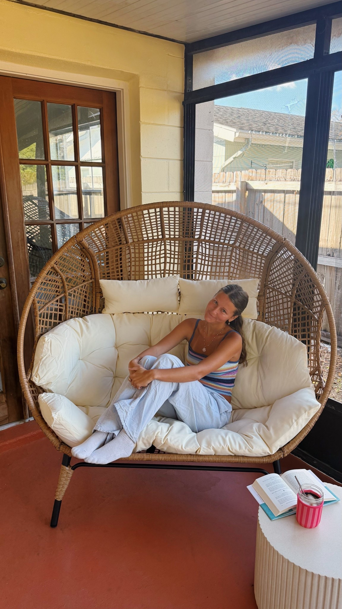 #ad I love my new accent chair from @wayfair !! It makes my outdoor space even more cozy & is encouraging me to spend more time outside! #wishyouwerehere #outdoor #Wayfair #Ad #Wayfairpartner