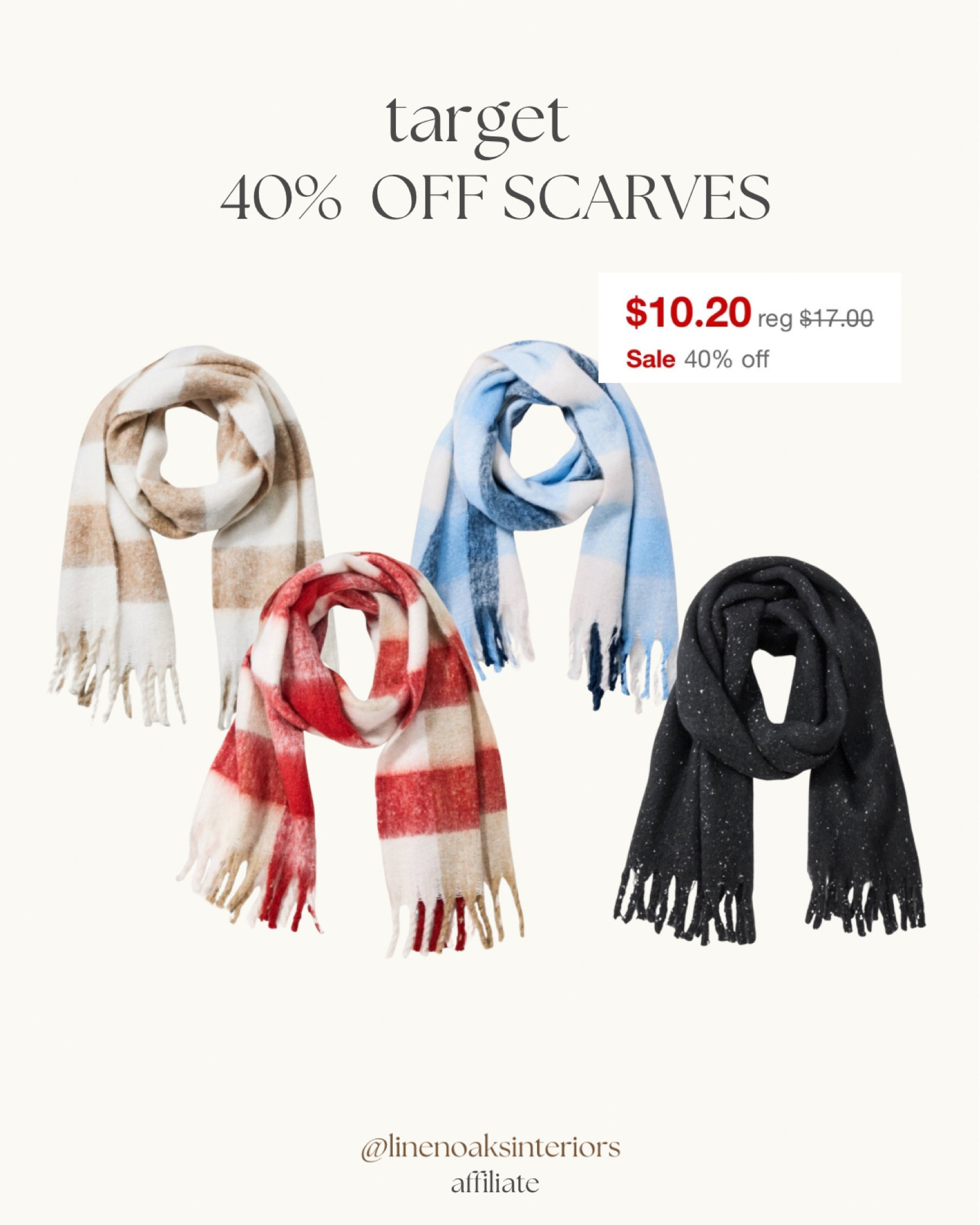 40% off scarves at target today!! Such a great little gift idea too!