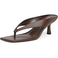 Women’s Kitten Heels Flip Flops Slip On Open Toe Low Heels Thong Square Slide Summer Fashion Pa... | Amazon (US)