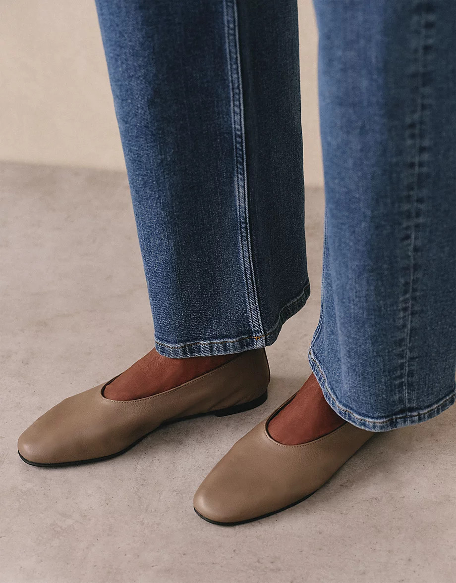 Leather High Vamp Ballet Shoes – As Seen In The Press | The White Company UK & ROW