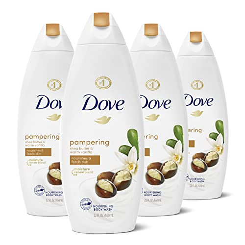 Dove Purely Pampering Body Wash for Dry Skin Shea Butter with Warm Vanilla Effectively Washes Away Bacteria While Nourishing Your Skin, 22 Fl Oz (Pack of 4) | Amazon (US)