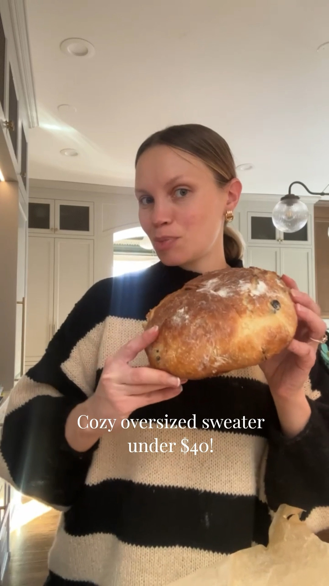 baking my cinnamon raisin swirl artisan bread in the coziest sweater under $40! #ootd #cozysweaters 

#LTKmomlife #LTKootd #LTKgrwm